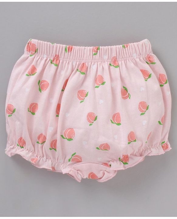 Babyhug 100% Cotton Bloomer Stripes & Peach Print Pack of 3- Multicolor