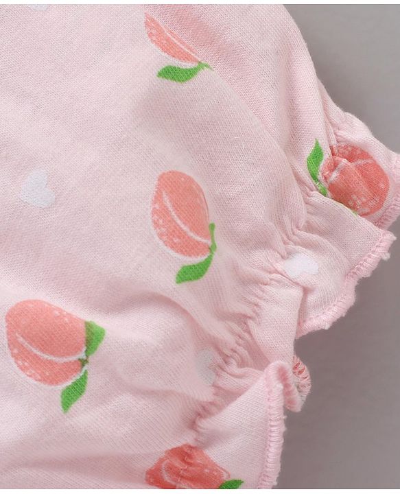 Babyhug 100% Cotton Bloomer Stripes & Peach Print Pack of 3- Multicolor