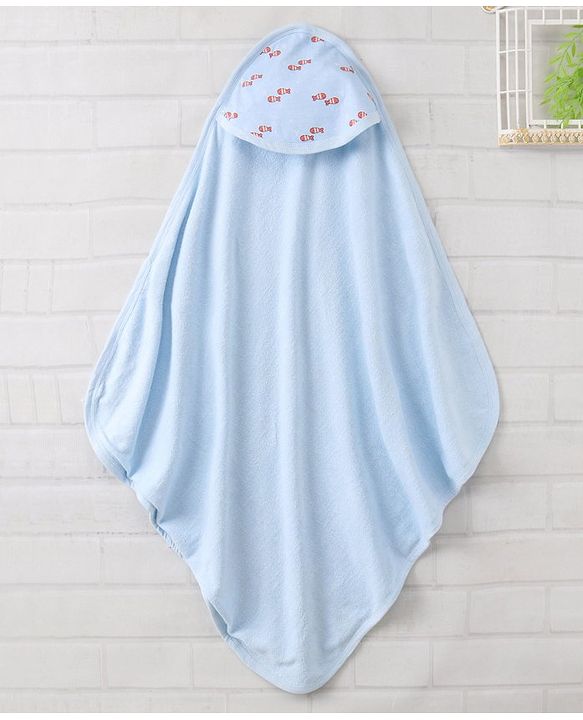 Babyhug Hooded Towel Fish Print - Blue
