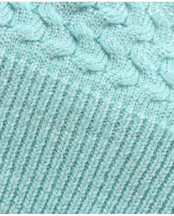 Babyhug Full Sleeves Cable Knit Sweater Solid - Blue