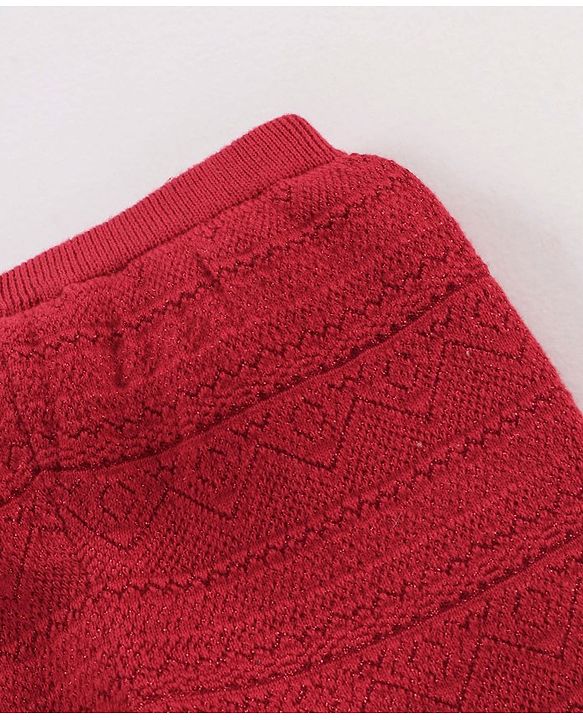Babyhug Fleece Solid Full Length Lounge Pant - Red
