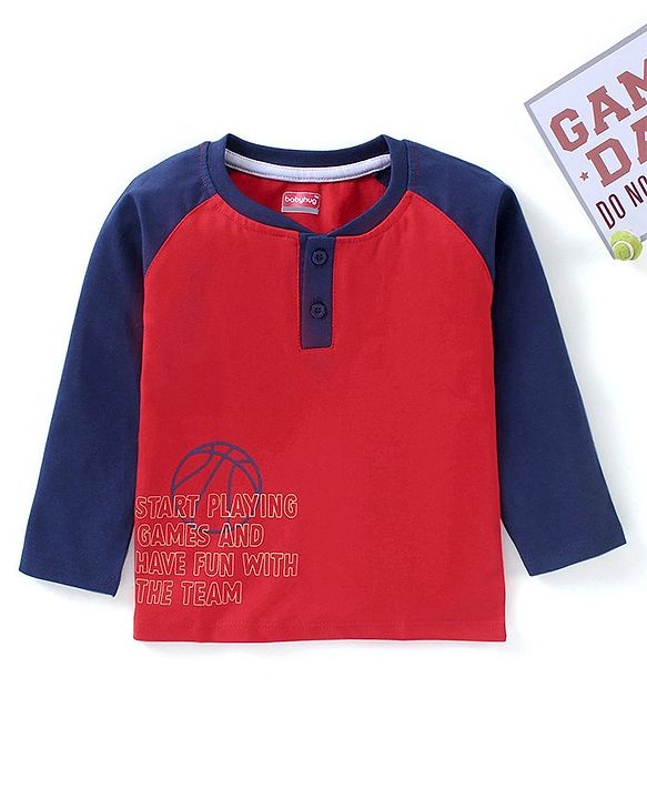 Babyhug Full Sleeves T-Shirt Multiprint - Red