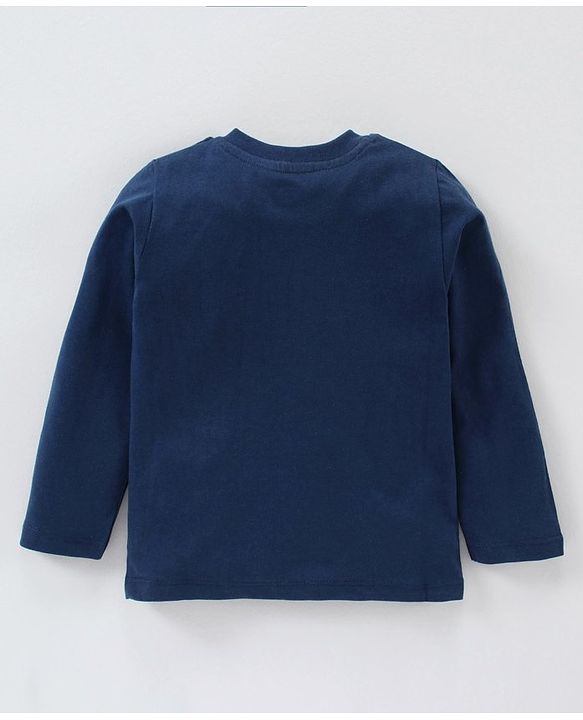 Babyhug Cotton Knit Full Sleeves T-Shirt Rocket Printed - Navy
