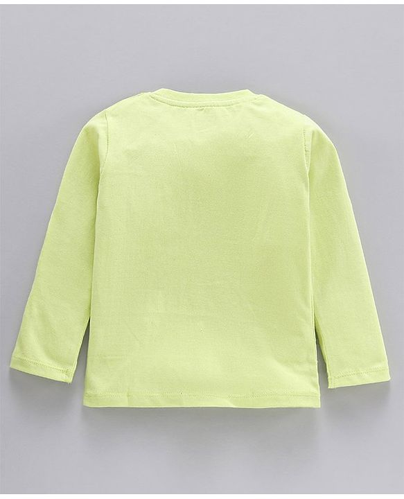 Babyhug Full Sleeves T-Shirt Bear Print - Lime