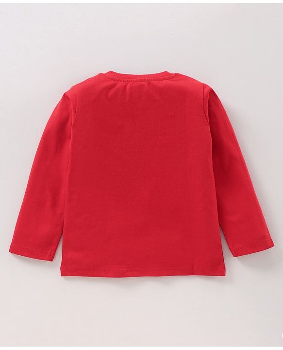 Babyhug Full Sleeves Cotton T-Shirt Crocodile Print - Red