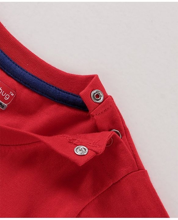 Babyhug Full Sleeves Cotton T-Shirt Crocodile Print - Red
