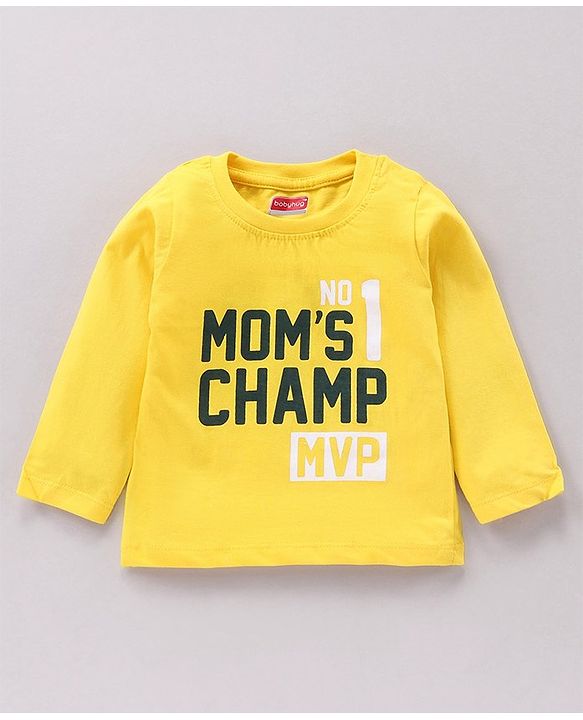 Babyhug Full Sleeves Tees Text Print Pack of 5 - Multicolor