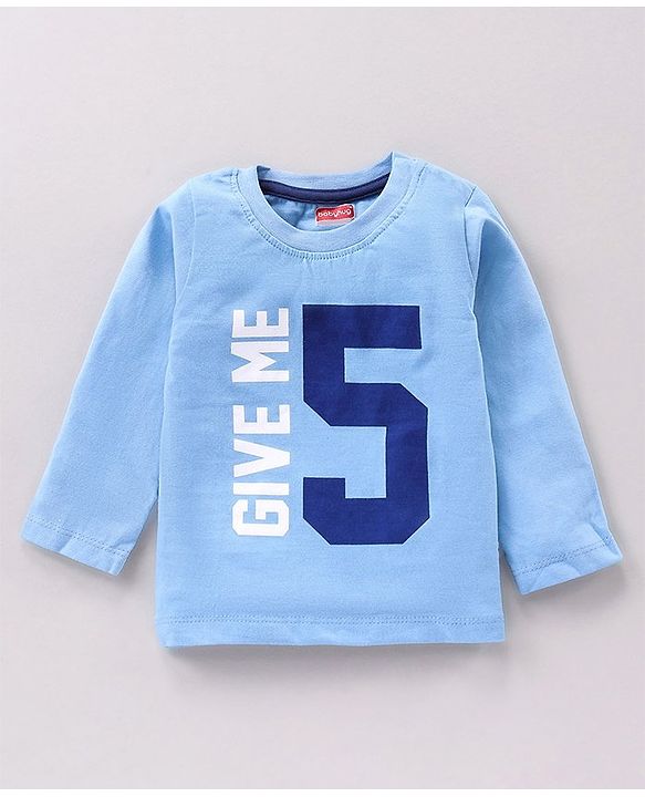 Babyhug Full Sleeves Tees Text Print Pack of 5 - Multicolor