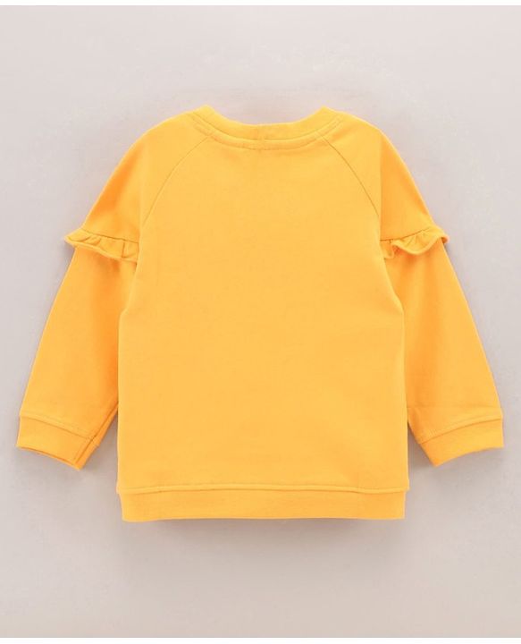 Babyhug Full Sleeves Cotton Knit Sweatshirt Animal Embroidered - Yellow