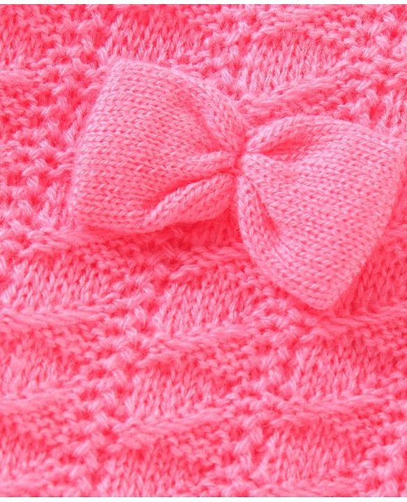 Babyhug Full Sleeves Cable Knit Sweater - Light Pink