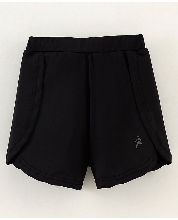 Pine Active High stretch Solid Shorts with Inner Tights - Black