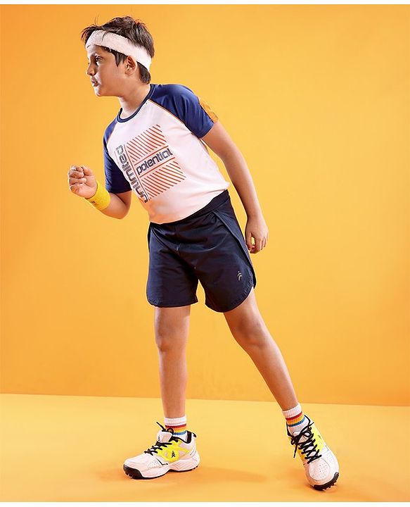 Pine Active High stretch Lycra Shorts Solid with Inner Tights - Navy