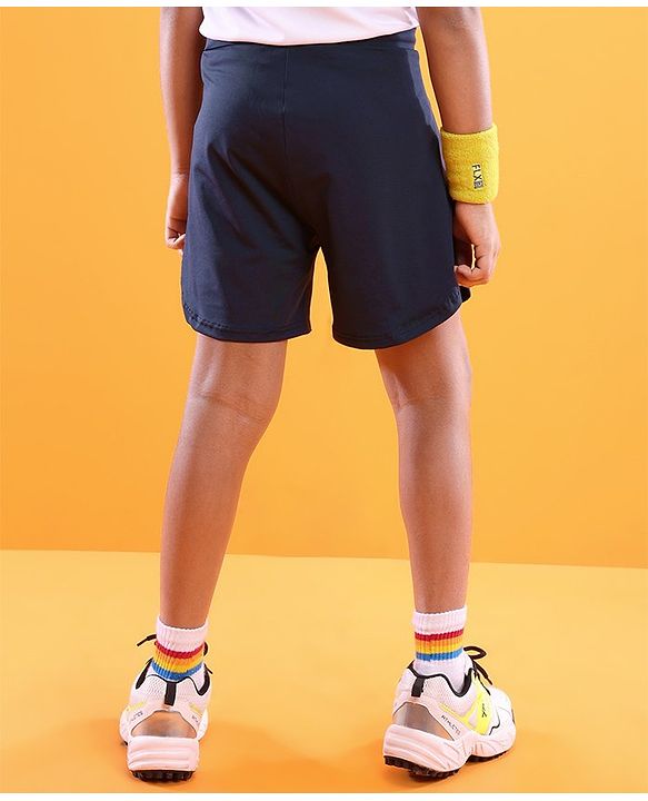Pine Active High stretch Lycra Shorts Solid with Inner Tights - Navy