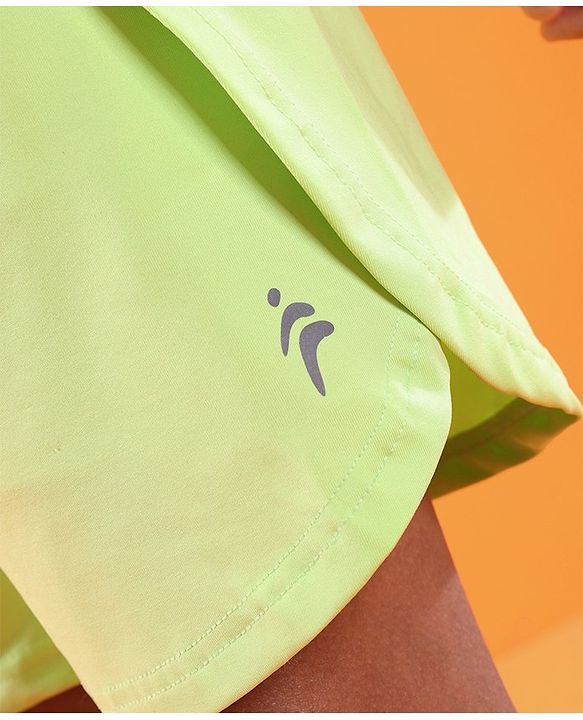 Pine Active High stretch Solid Shorts with Inner Tights - Neon Green