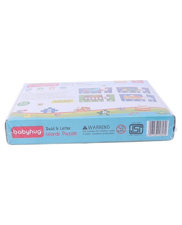 Babyhug 200 Pcs Learning Puzzles| Build 50 Puzzles of 4 Letter Word| Montessori Learning and Educational Puzzle for 3-6 Years Kids| Pre-School and Early Learning Gifting Toy| BIS Certified