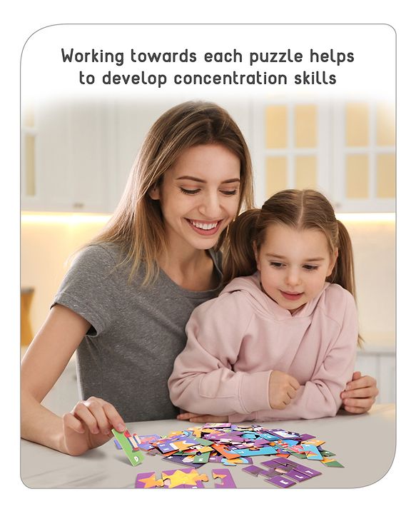Babyhug 200 Pcs Learning Puzzles| Build 50 Puzzles of 4 Letter Word| Montessori Learning and Educational Puzzle for 3-6 Years Kids| Pre-School and Early Learning Gifting Toy| BIS Certified