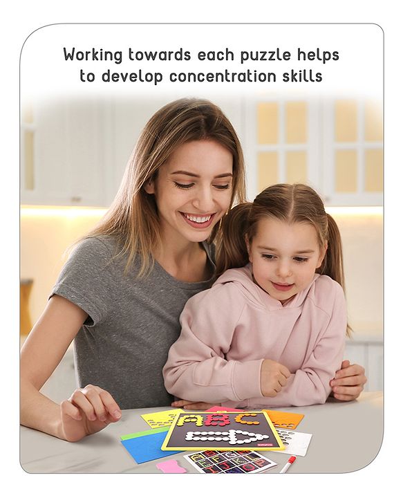 Babyhug Jumbo Magnetic Circle Puzzle Set With 250 Magnetic Tiles| Playset With Write & Wipe Feature with 200+ Patterns| 1 Sketch Pen and Duster Learning and Educational Toy for 4-6 Years Kids| Gifting Toy| BIS Certified