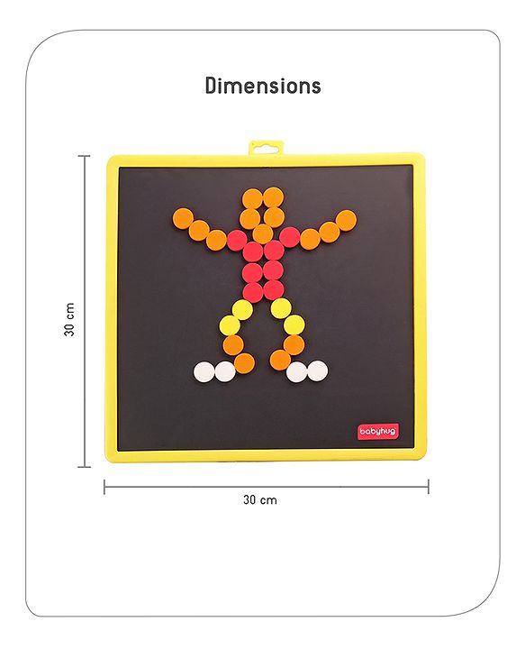 Babyhug Jumbo Magnetic Circle Puzzle Set With 250 Magnetic Tiles| Playset With Write & Wipe Feature with 200+ Patterns| 1 Sketch Pen and Duster Learning and Educational Toy for 4-6 Years Kids| Gifting Toy| BIS Certified