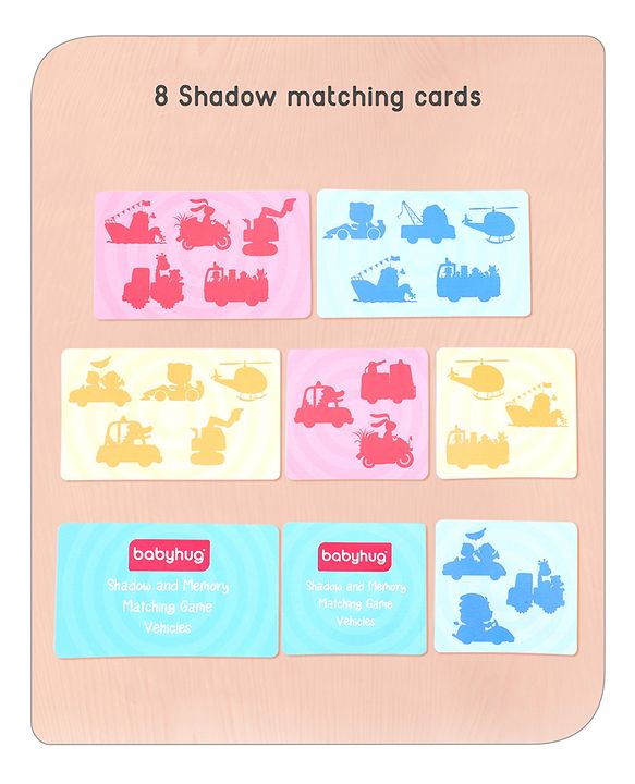Babyhug Shadow and Memory Matching Game Vehicles - 48 Pieces & 4 Shadow card