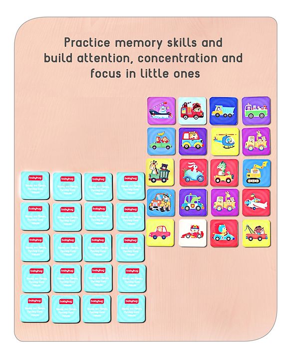 Babyhug Shadow and Memory Matching Game Vehicles - 48 Pieces & 4 Shadow card