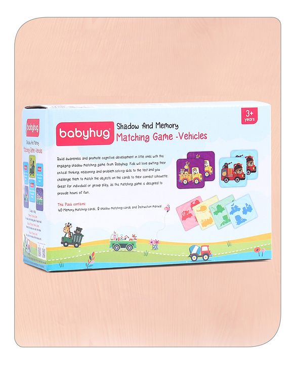 Babyhug Shadow and Memory Matching Game Vehicles - 48 Pieces & 4 Shadow card