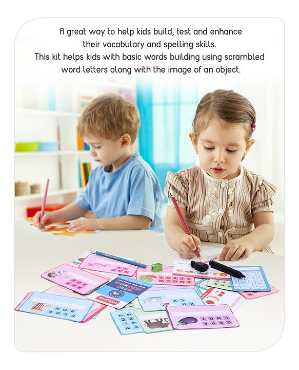 Babyhug Word Scramble Write N Wipe Double Sided Activity Cards - 31 Pieces