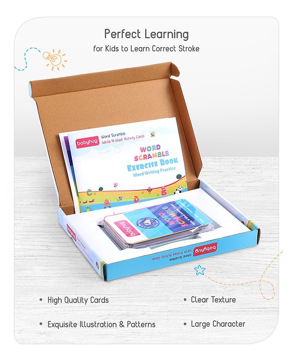 Babyhug Word Scramble Write N Wipe Double Sided Activity Cards - 31 Pieces