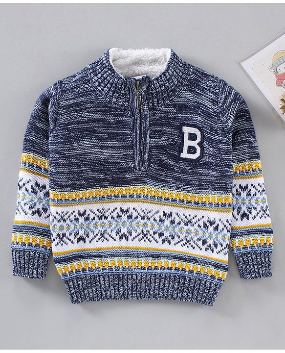 Babyhug Full Sleeves Stripes Pullover - Navy