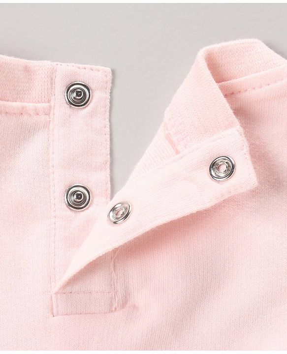 Babyhug Full Sleeves Sweatshirt with Embroidery & Frill Detailing - Pink