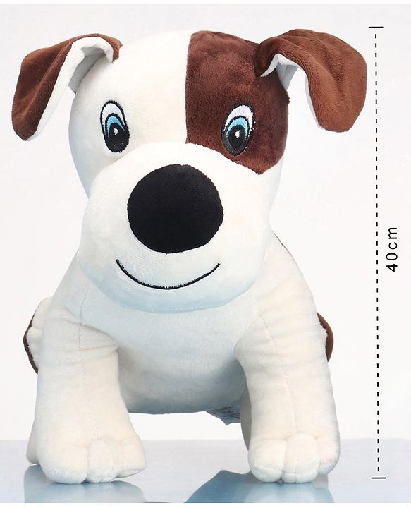Babyhug Dog Soft Toy White and Brown - Height 35 cm