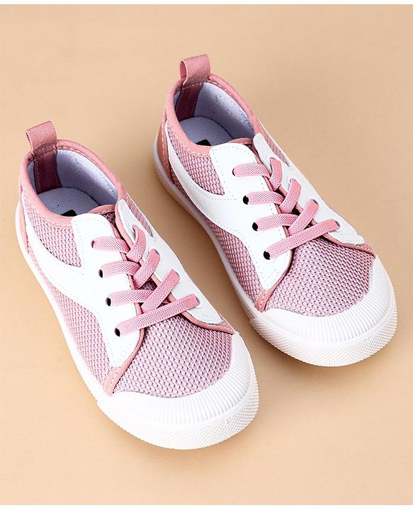 Cute Walk by Babyhug Lace Up Casual Shoes Solid- Pink
