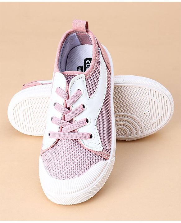 Cute Walk by Babyhug Lace Up Casual Shoes Solid- Pink