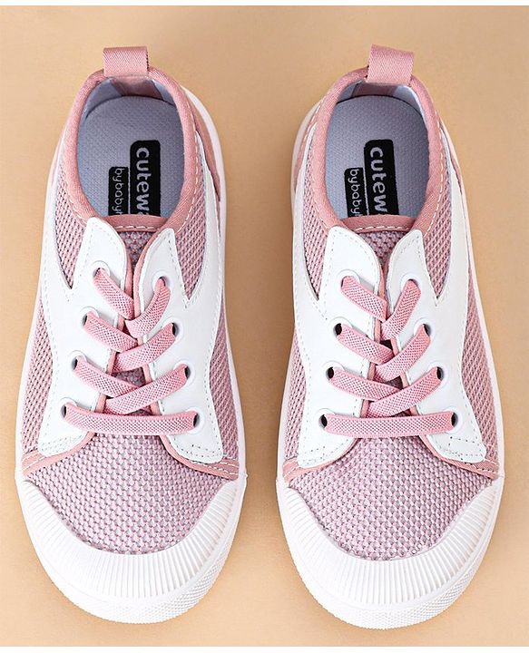 Cute Walk by Babyhug Lace Up Casual Shoes Solid- Pink