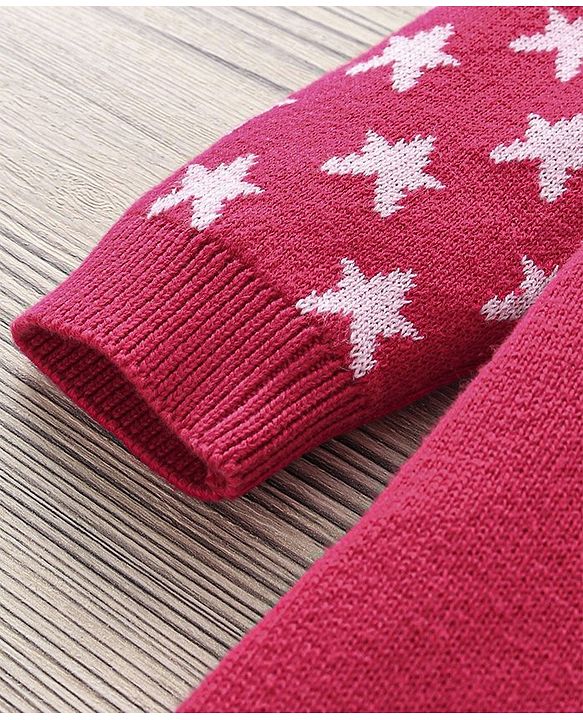 Babyhug Cotton Full Sleeves Romper Star Design - Red