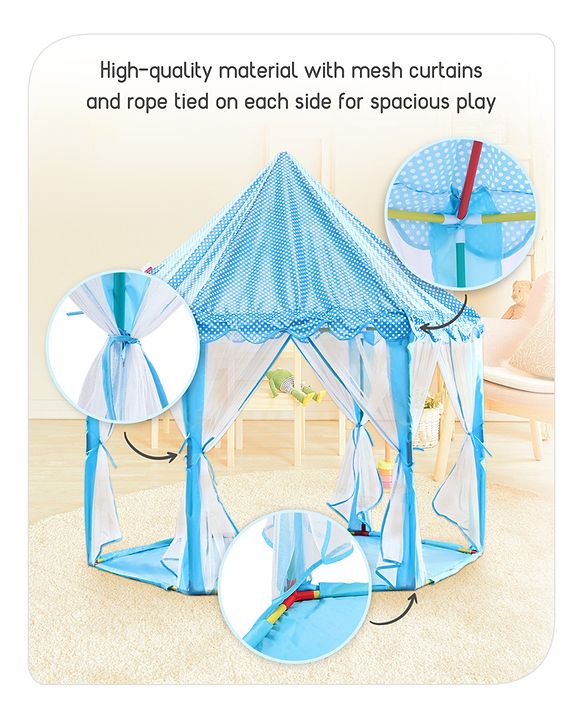 Babyhug Royal Castle Tent Playhouse for Kids | Jumbo Indoor & Outdoor Blue Castle Play Tent | Ideal for Boys & Girls | Birthday Gift | BIS Certified