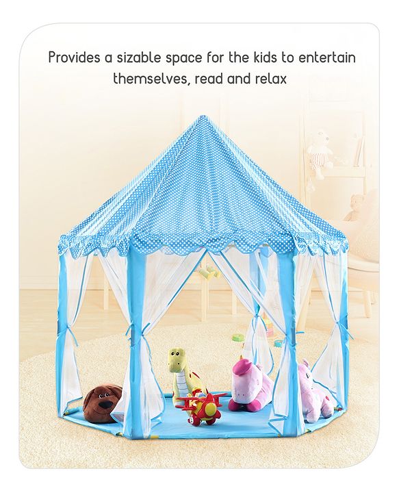 Babyhug Royal Castle Tent Playhouse for Kids | Jumbo Indoor & Outdoor Blue Castle Play Tent | Ideal for Boys & Girls | Birthday Gift | BIS Certified