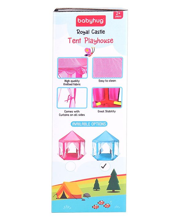 Babyhug Royal Castle Tent Playhouse for Kids | Jumbo Indoor & Outdoor Blue Castle Play Tent | Ideal for Boys & Girls | Birthday Gift | BIS Certified