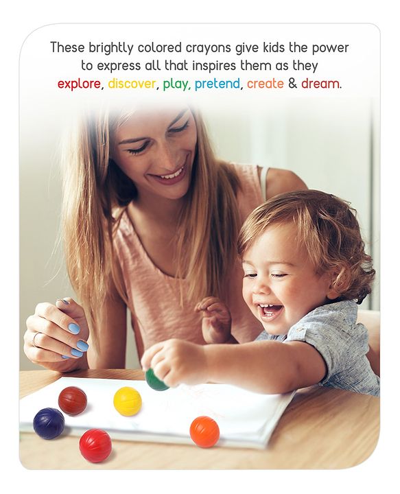 Babyhug My First Super Ball Crayons  - Pack of 6