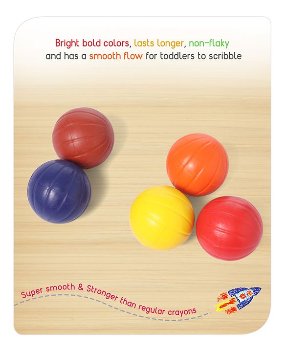 Babyhug My First Super Ball Crayons  - Pack of 6