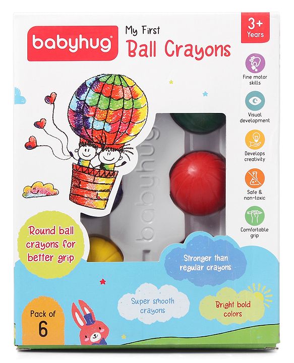 Babyhug My First Super Ball Crayons  - Pack of 6