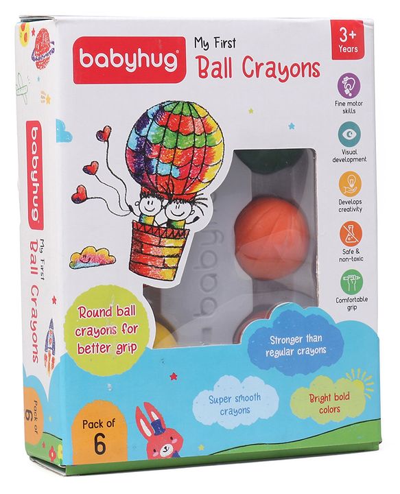 Babyhug My First Super Ball Crayons  - Pack of 6