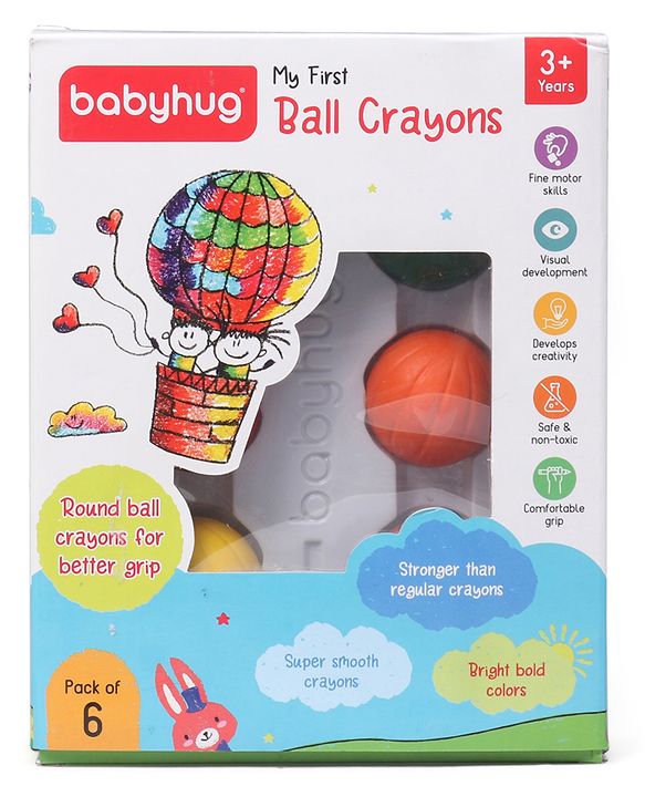 Babyhug My First Super Ball Crayons  - Pack of 6