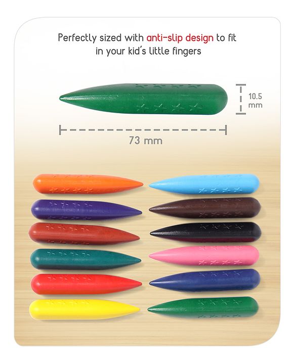 Babyhug Jumbo Triangular Crayons - 12 Shades