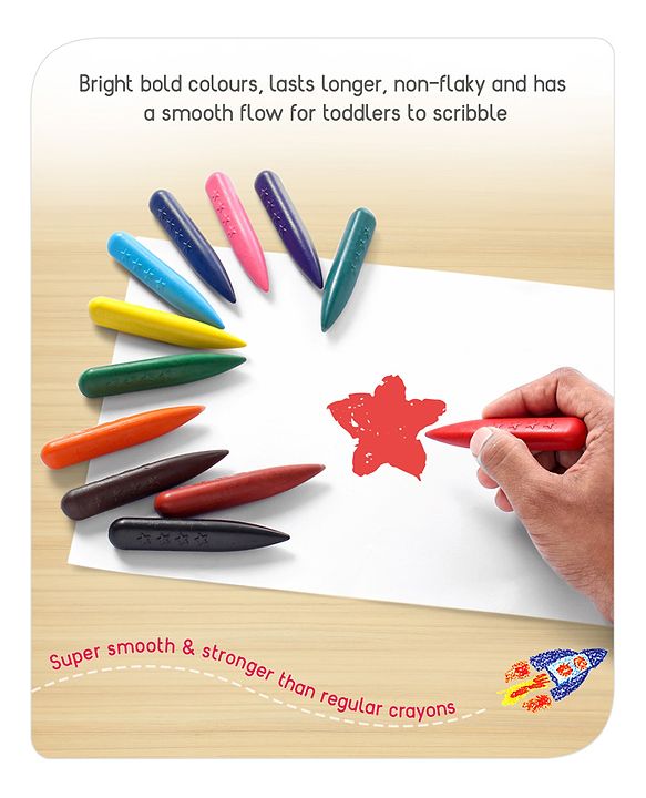 Babyhug Jumbo Triangular Crayons - 12 Shades