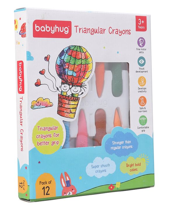 Babyhug Jumbo Triangular Crayons - 12 Shades