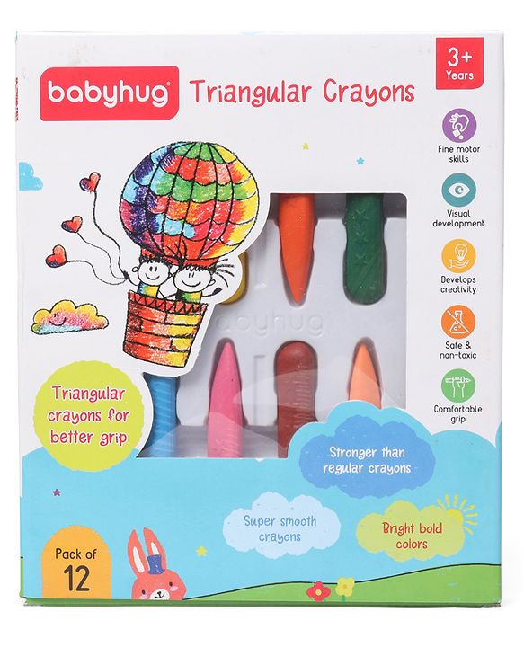 Babyhug Jumbo Triangular Crayons - 12 Shades