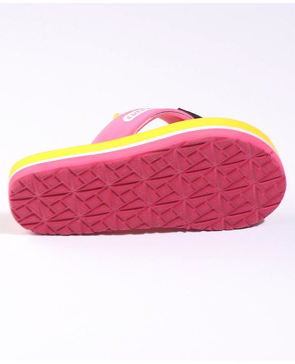 Cute Walk by Babyhug Flip Flops With Back Strap Sofia The First Print - Yellow