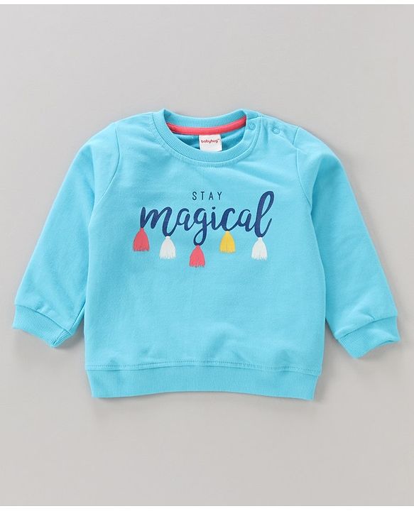 Babyhug Full Sleeves Sweatshirts Printed Pack of 2- Blue Pink