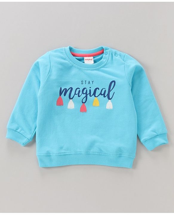 Babyhug Full Sleeves Sweatshirts Printed Pack of 2- Blue Pink