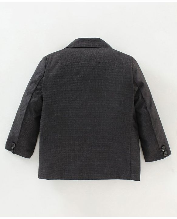 Babyhug Full Sleeves Party Wear Woven Blazer Solid- Black